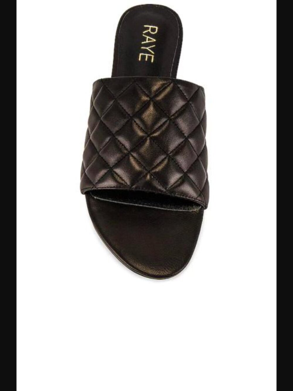 RAYE Ren Quilted Leather Slide Sandal in Black | Size 7.5 - Picture 4 of 5